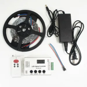 12VDC TM1914 IC Controlled Dream Color 5050 RGB Pixel LED Strip Kit 5 meters with 30LED/Mtr