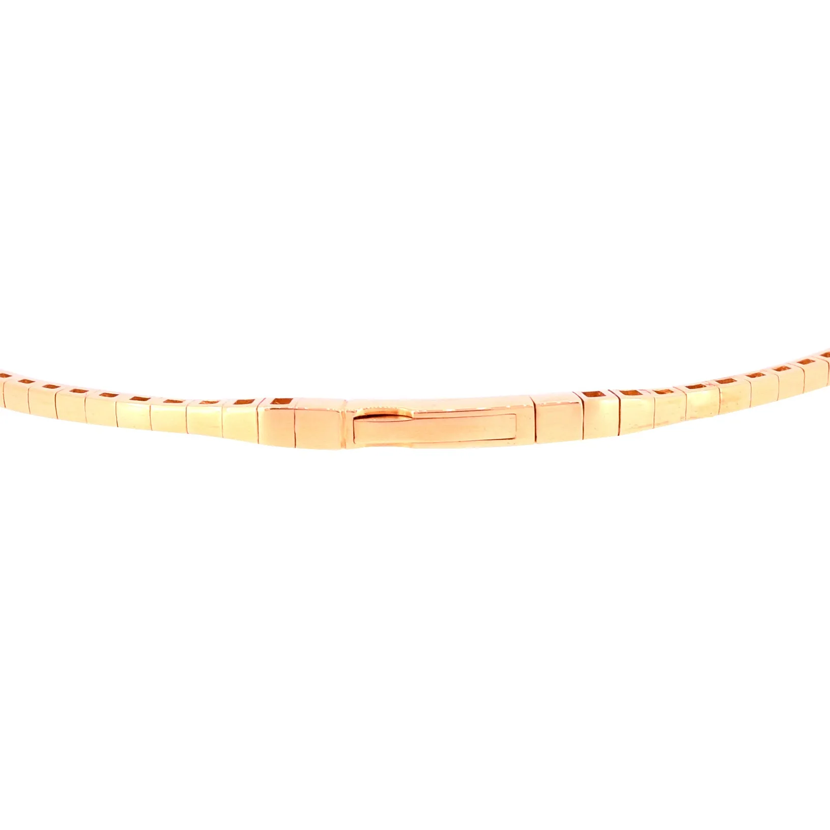 14 Karat Rosé Gold Flexible Bangle with Diamonds