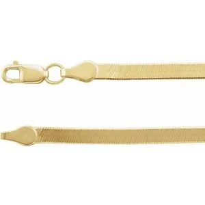 14K Yellow 2.8 mm Flexible Herringbone 24" Chain