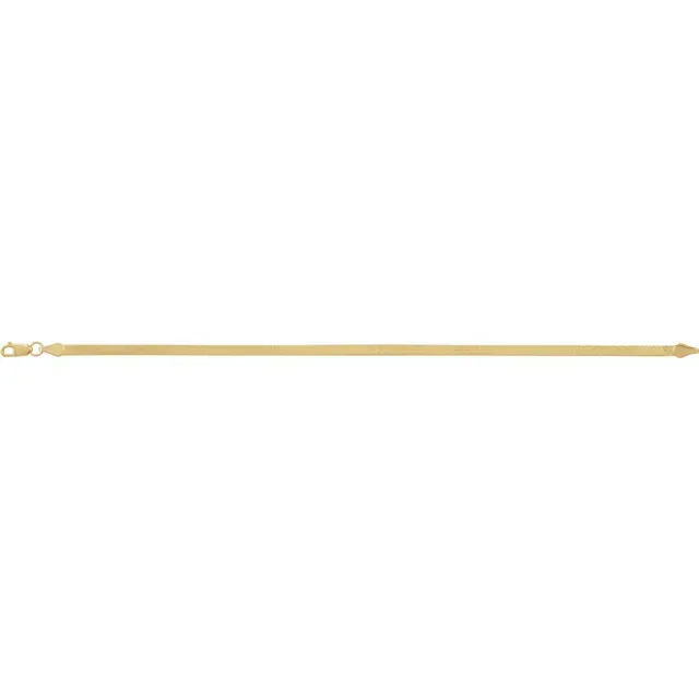 14K Yellow Flexible Snake/ Herringbone Chain 7" Bracelet