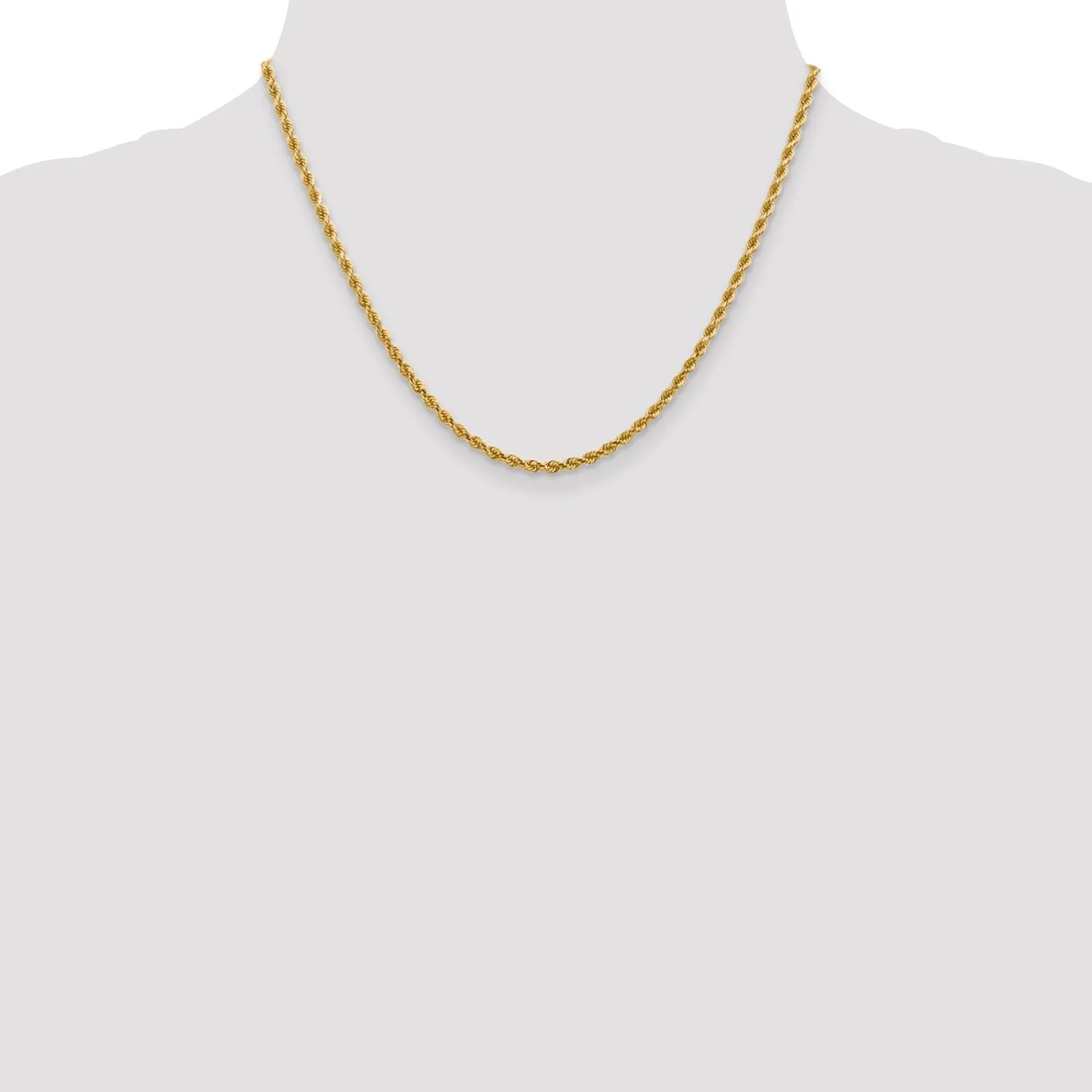 14k Yellow Gold 2.75m DC Lightweight Rope Chain