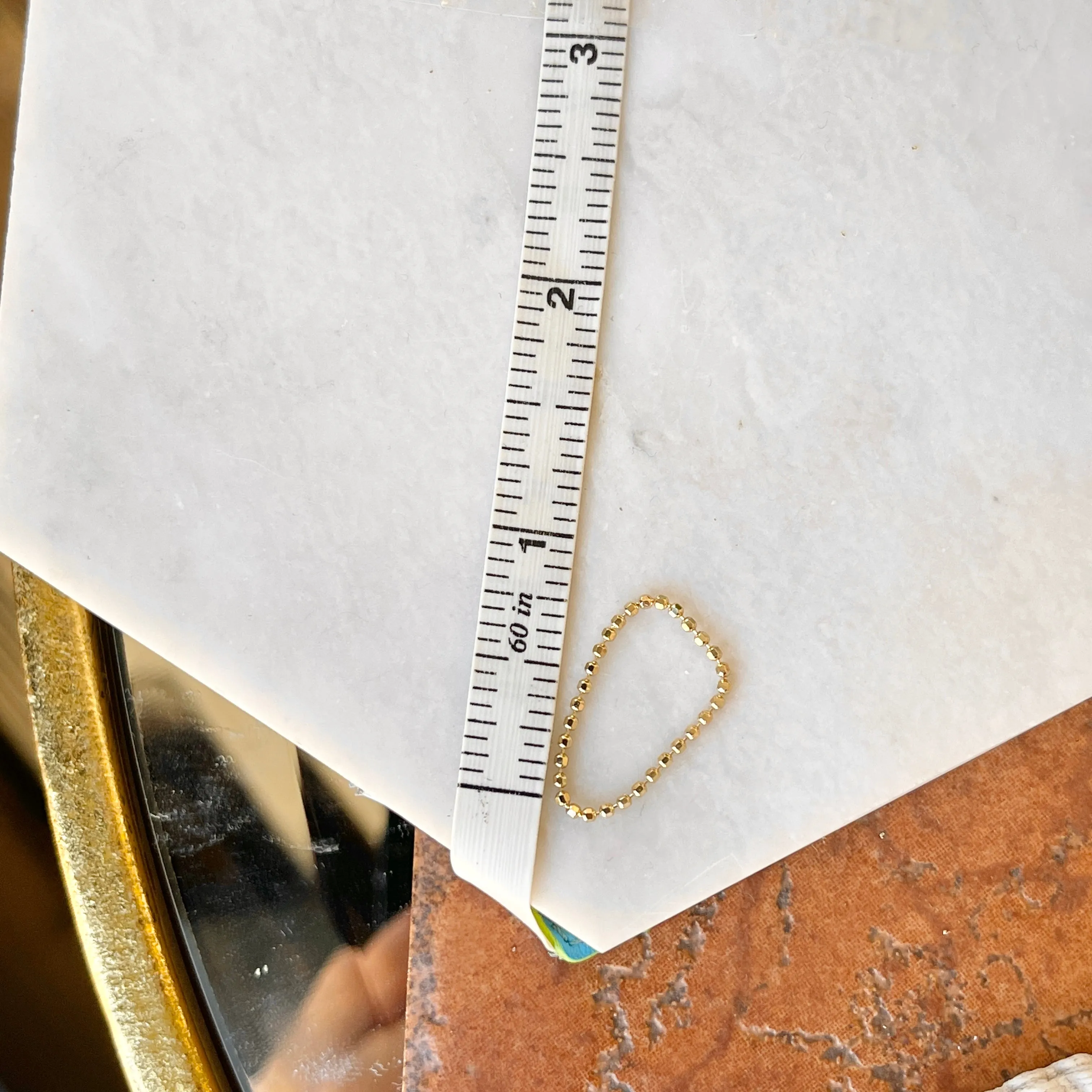 14KT Yellow Gold Diamond-Cut Beaded Flexible Ring