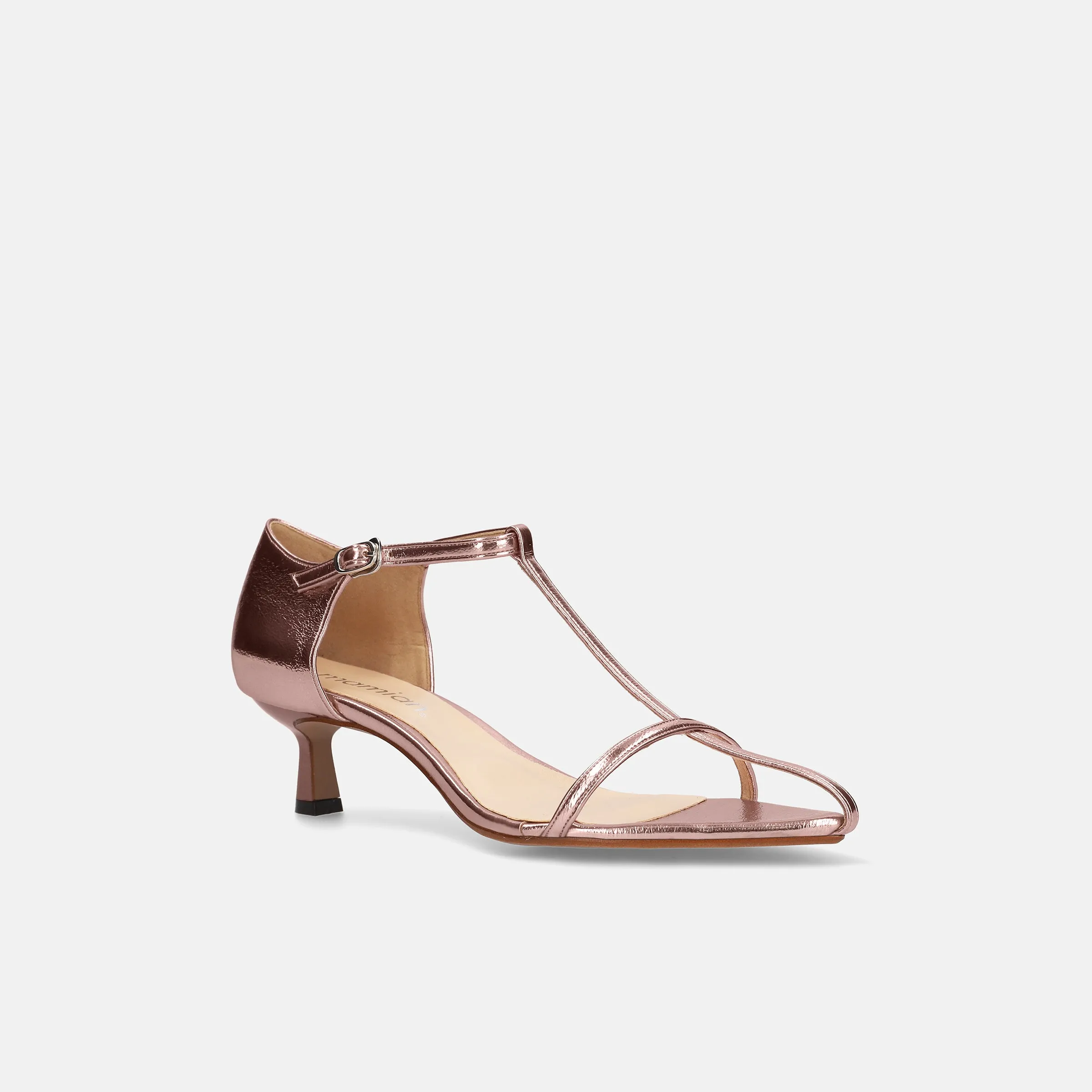 15% OFF: 2024SS: T-strap pointed sandals (m50011) pink gold