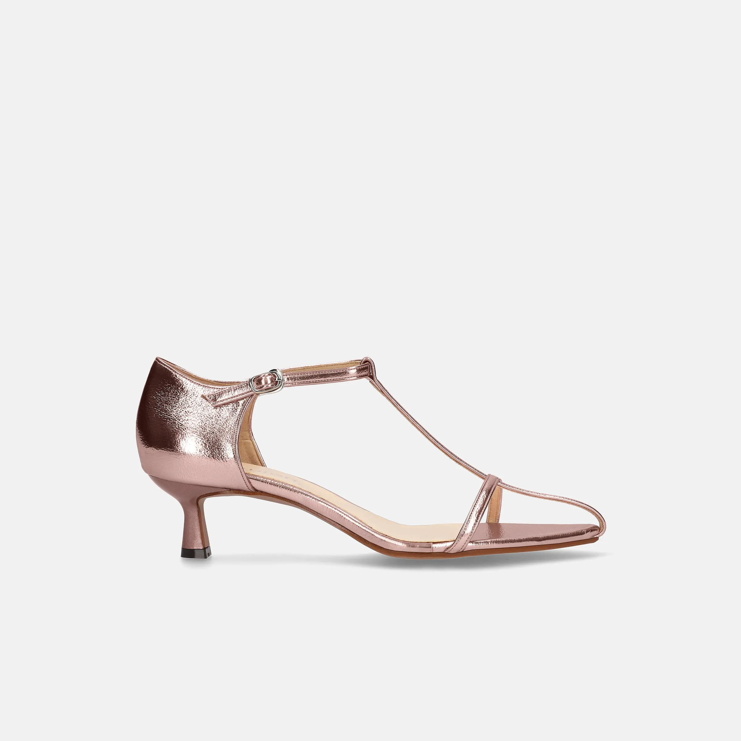 15% OFF: 2024SS: T-strap pointed sandals (m50011) pink gold