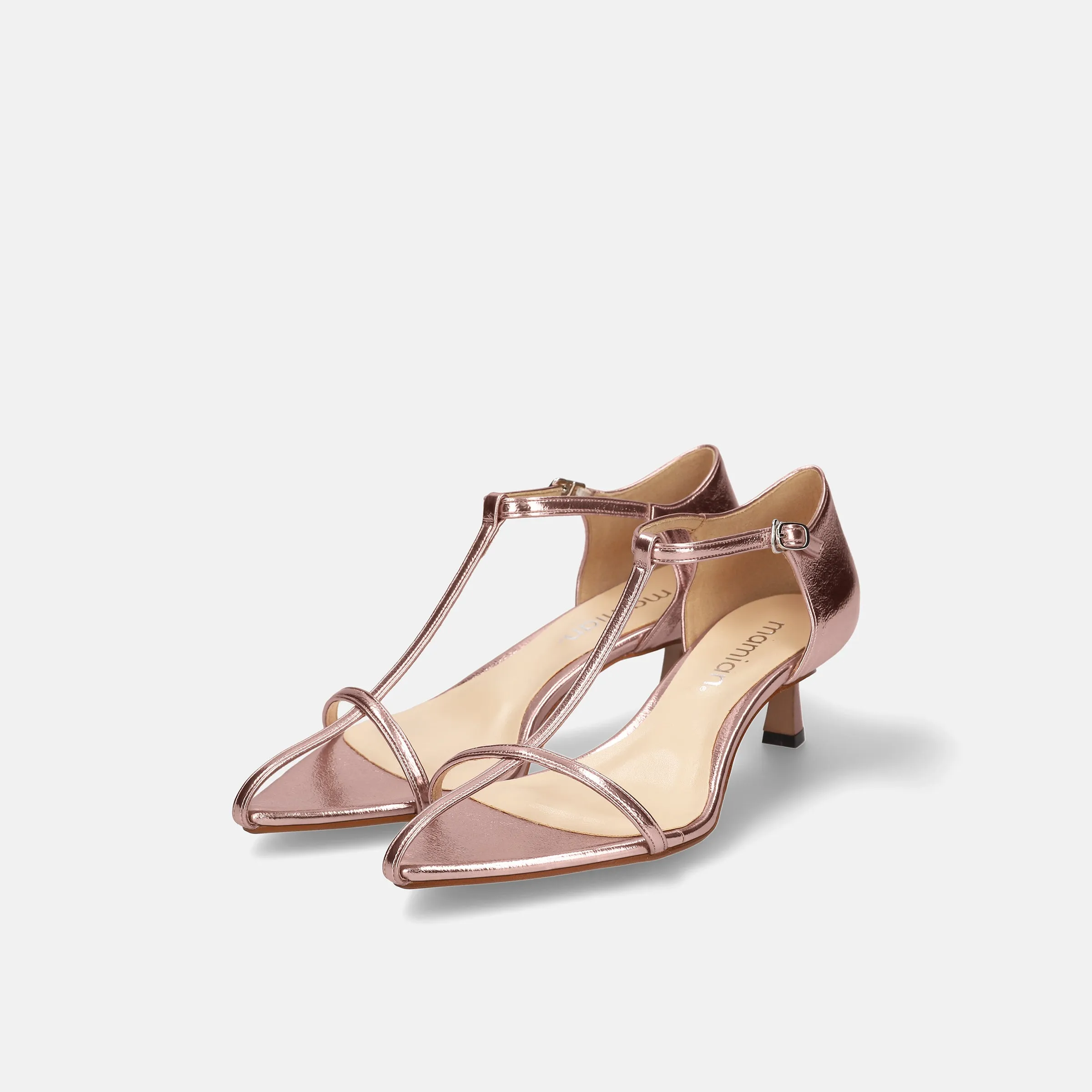 15% OFF: 2024SS: T-strap pointed sandals (m50011) pink gold