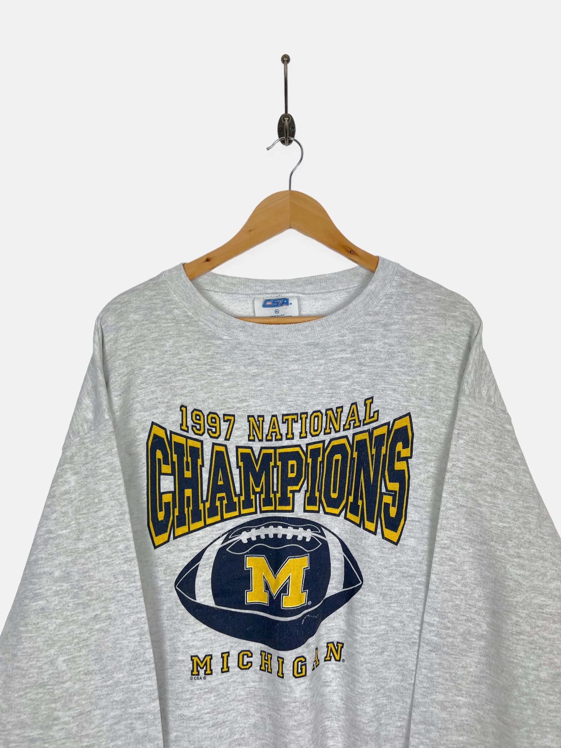 1997 Michigan Wolverines USA Made Vintage Lightweight Sweatshirt Size XL