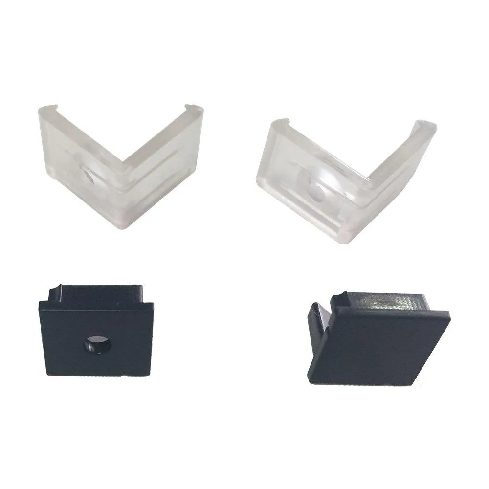 5/10/25/50 Pack Black V01 16x16mm V-Shape Vertical Angle Cover Internal Width 12mm Corner Mounting LED Aluminum Channel with End Caps and Mounting Clips Aluminum Extrusion