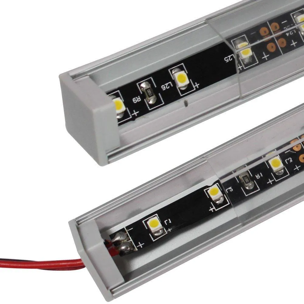 5/10/25/50 Pack Silver V01 16x16mm V-Shape Vertical Angle Cover Internal Width 12mm Corner Mounting LED Aluminum Channel with End Caps and Mounting Clips Aluminum Extrusion