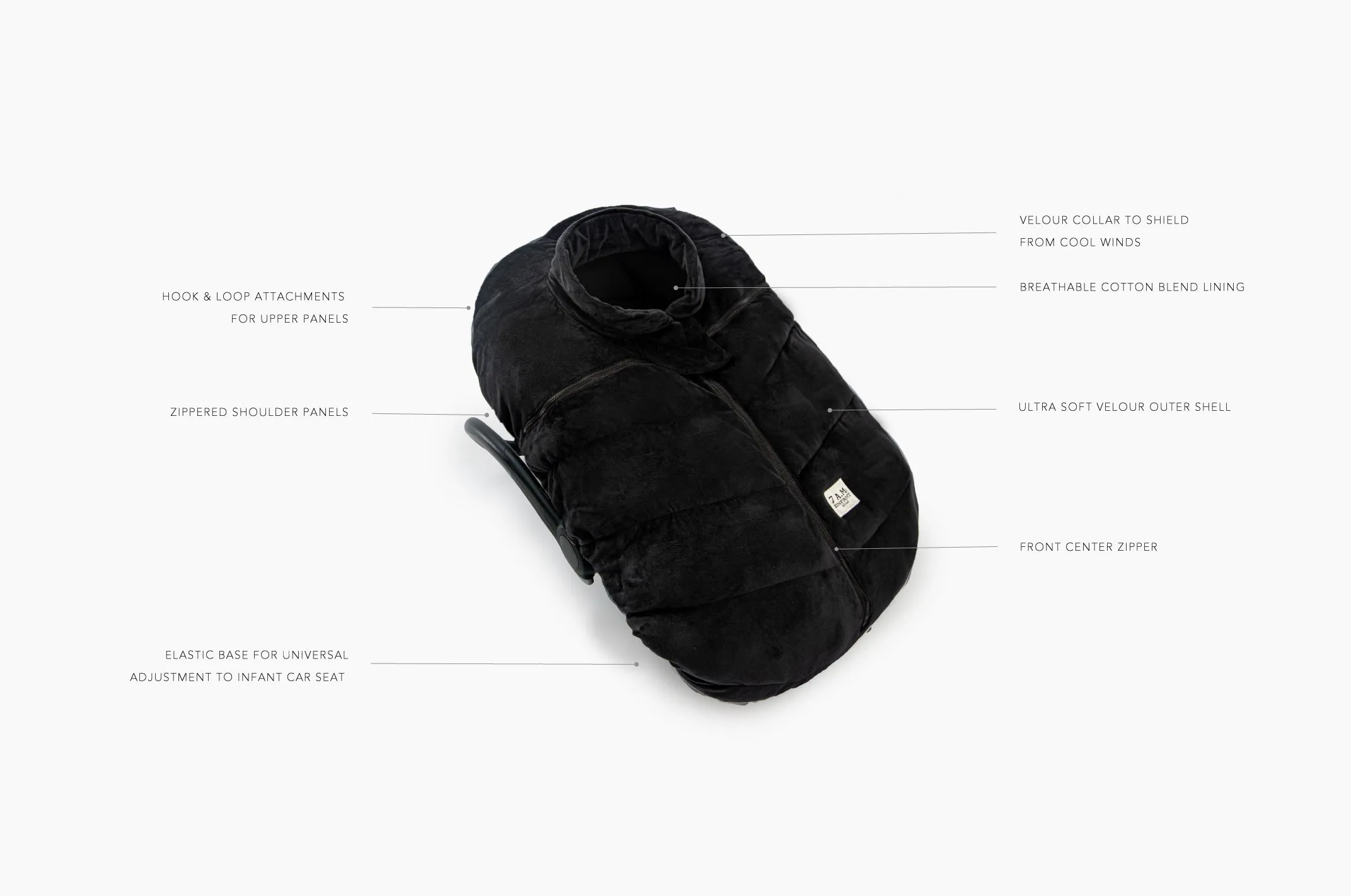7AM Enfant Car Seat Cocoon Velour - Cotton