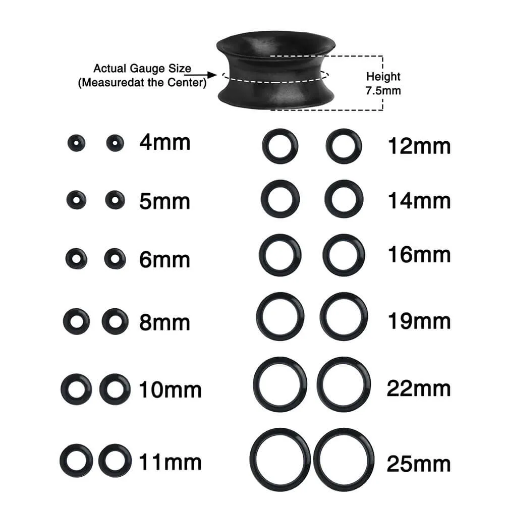 8PCS 4-25mm Thin Silicone Stretched Ear Plugs Tunnels