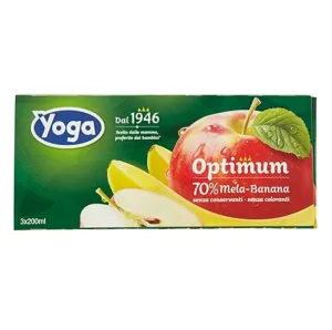 8x Yoga Optimum Brik Mela e Banana Apfel und Banane Fruchtsaft 3x200ml