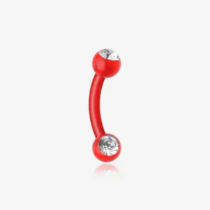 Acrylic Gem Ball Flexible Shaft Curved Barbell Eyebrow Ring