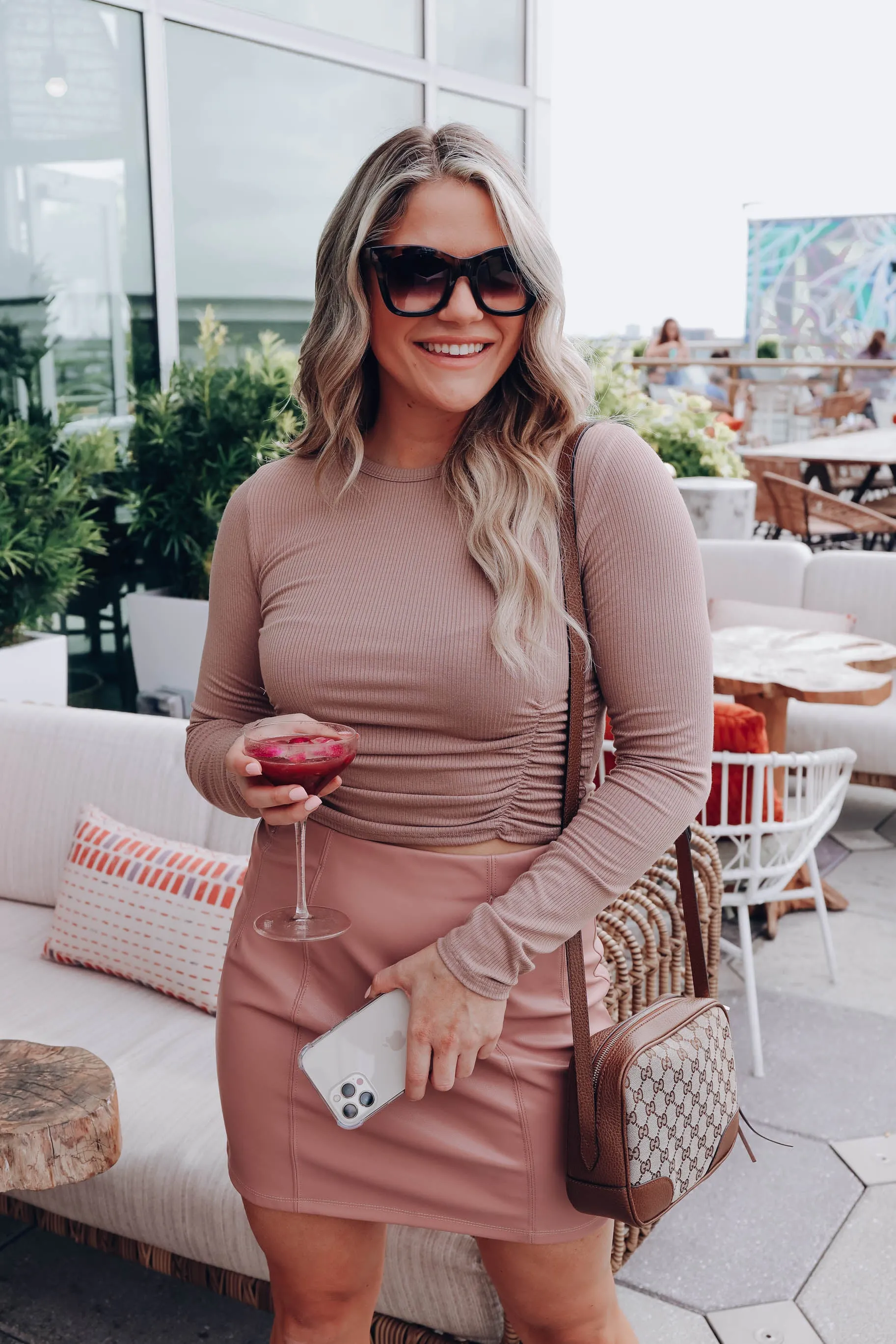 Alluring Ruched Crop Top - Taupe