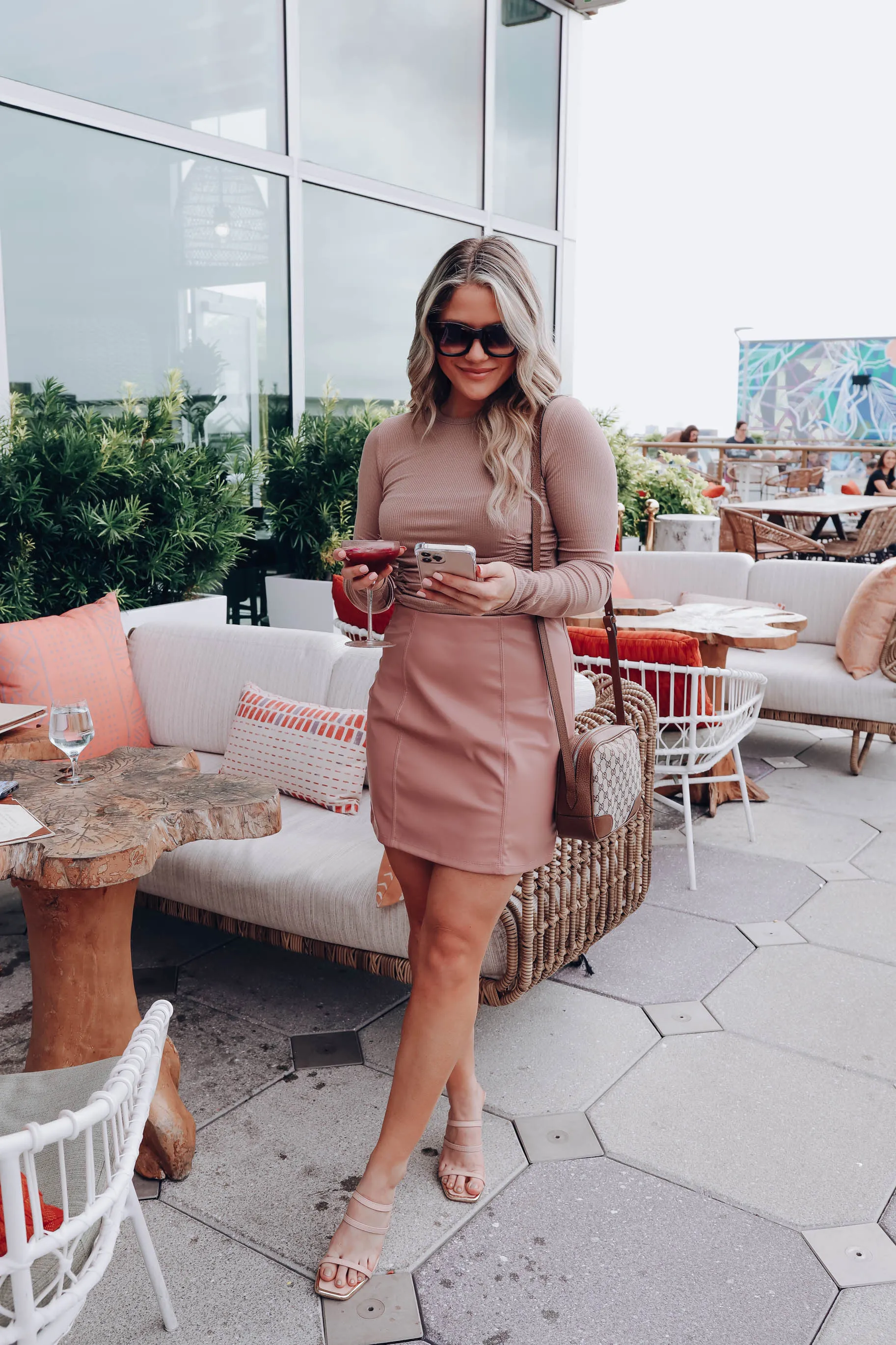 Alluring Ruched Crop Top - Taupe