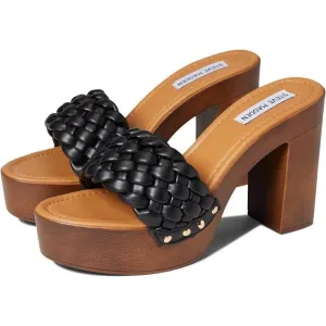 Amazed Black Woven Heeled Sandals
