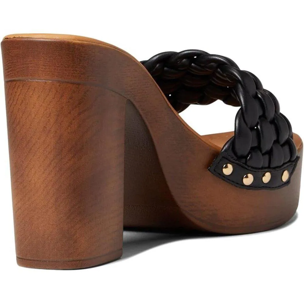 Amazed Black Woven Heeled Sandals
