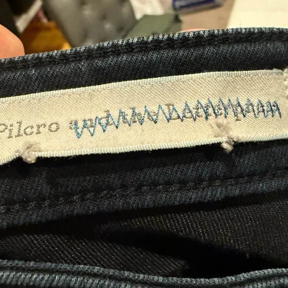 Anthropologie Pilcro Letterpress Serif Skinny Jean Denim Pant Black Size 25P