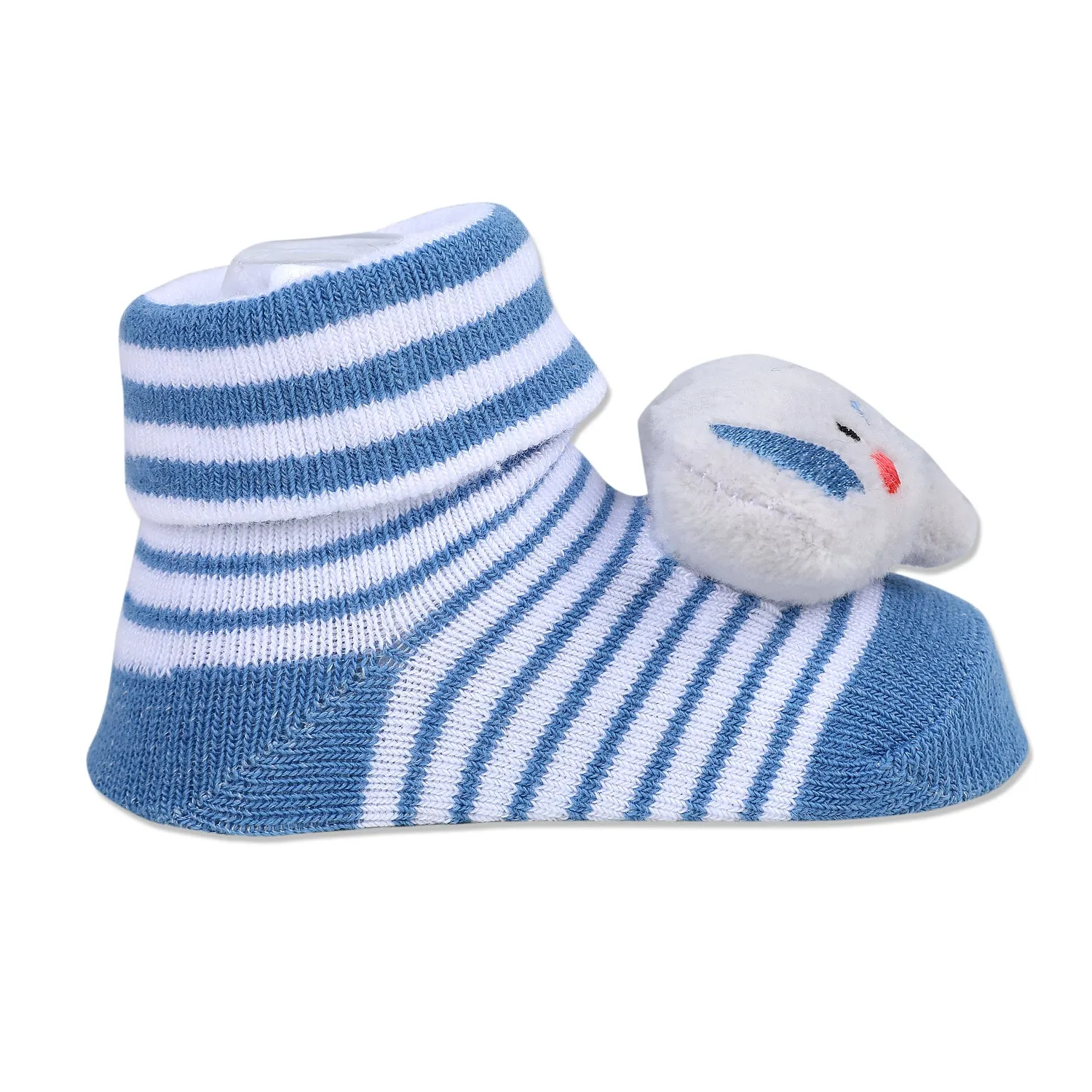 Baby Moo Elephant Trunk Cotton Anti-Skid 3D Socks - Blue