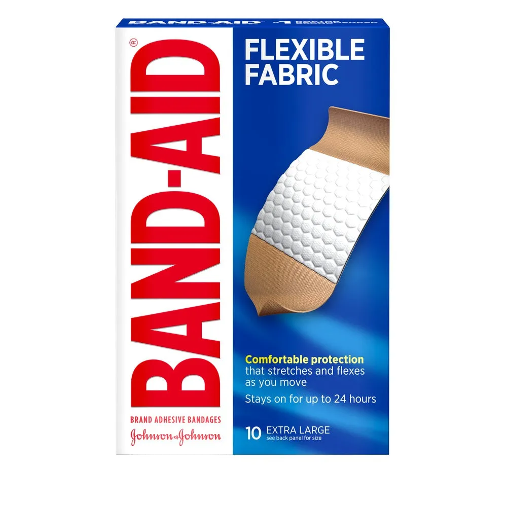 BAND-AID Brand Flexible Fabric Adhesive Bandages, Extra Large