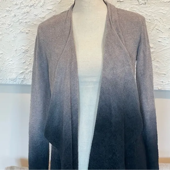 BAREFOOT DREAMS Chic Lite Gray Bamboo Ombre Cardigan S/M