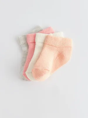 Basic Baby Girl Booties Socks 4-pack