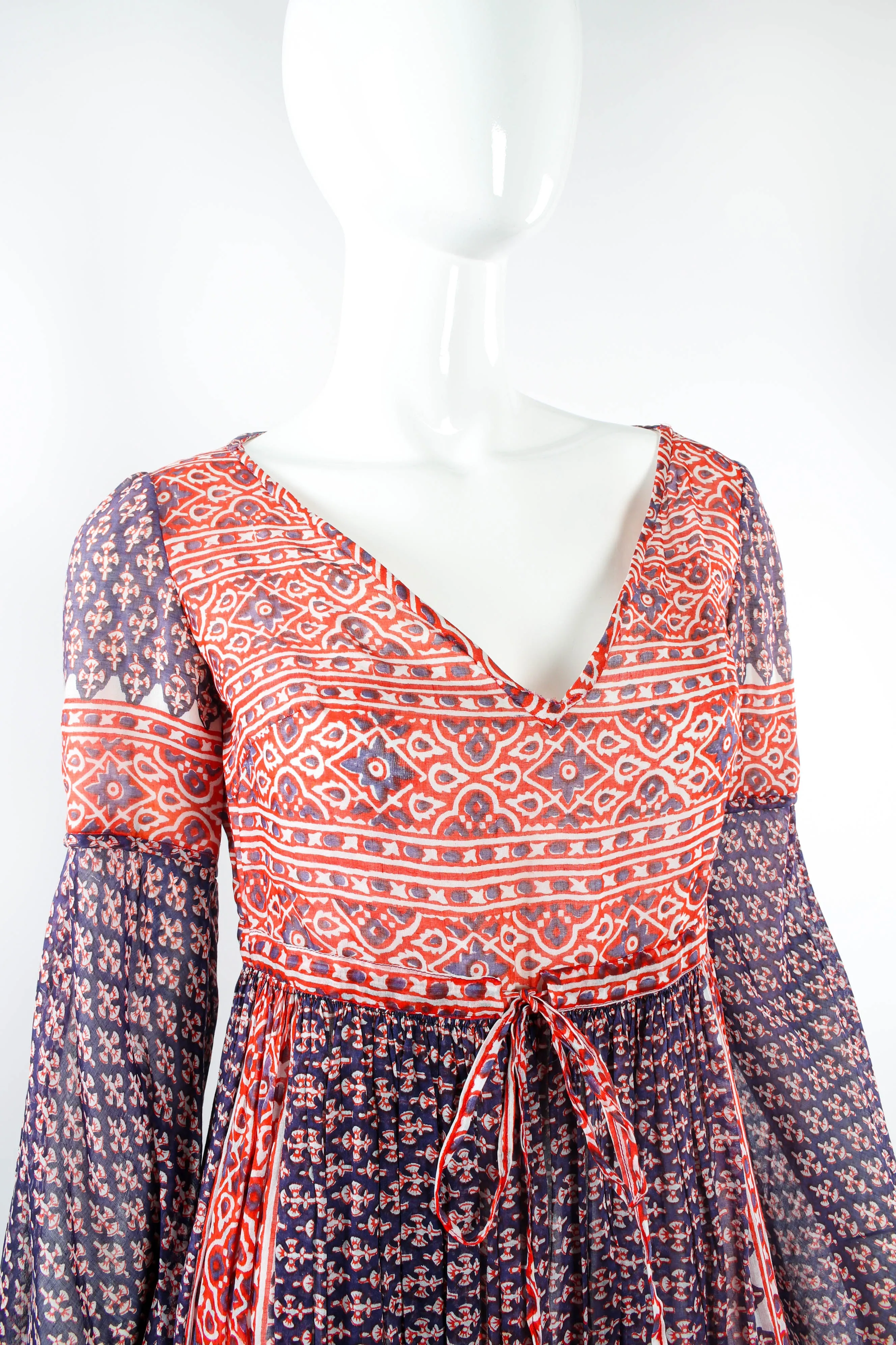 Batik Gauze Peasant Dress