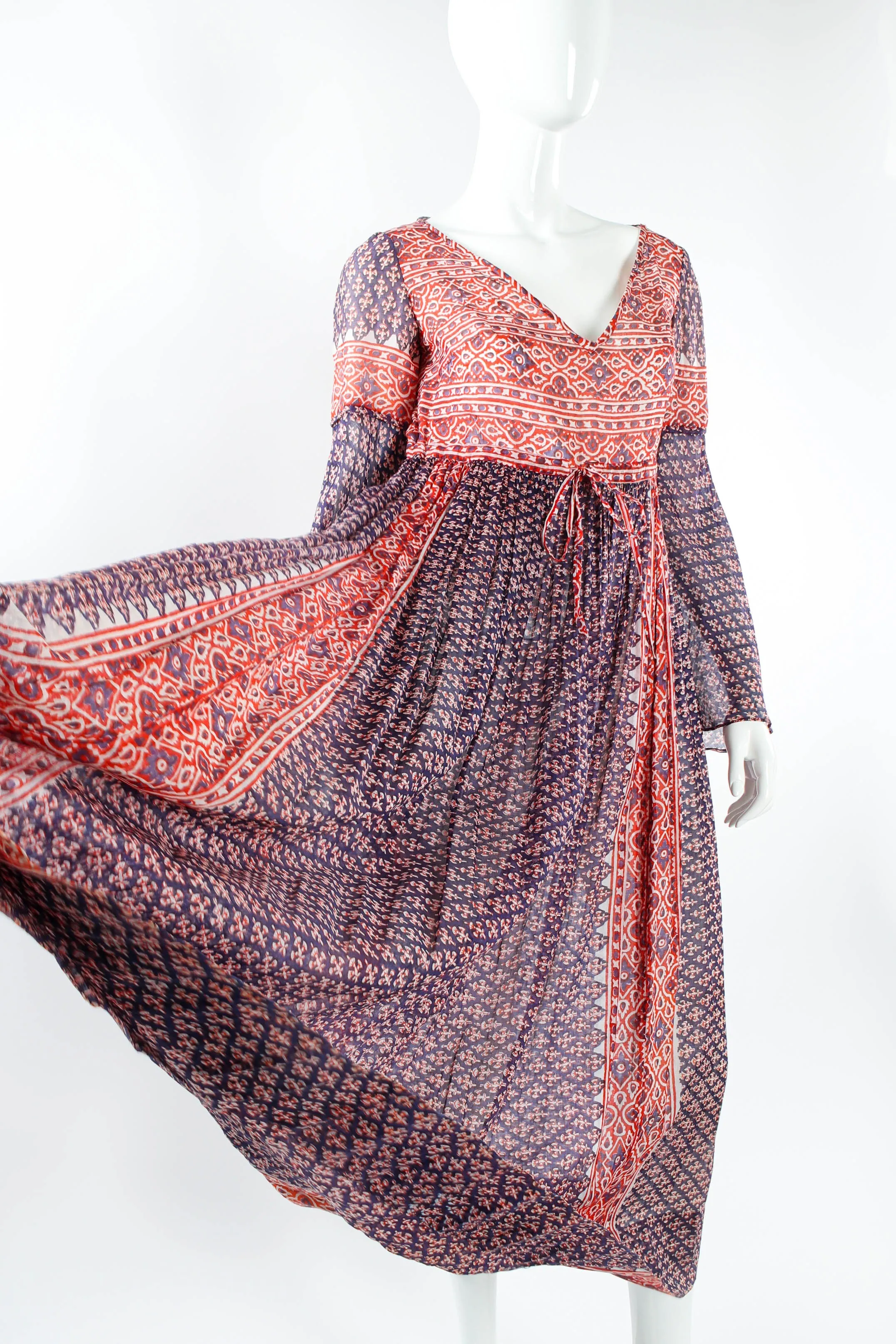 Batik Gauze Peasant Dress