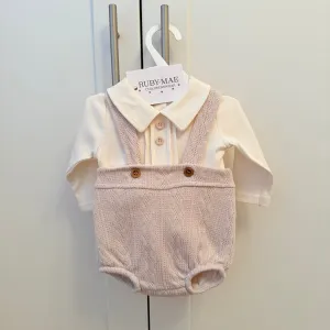 Beige Dungaree & Matching Shirt - Adam
