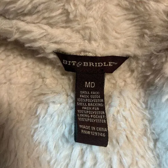 Bit &amp; Bridle Faux Suede Womens Vest Size MD