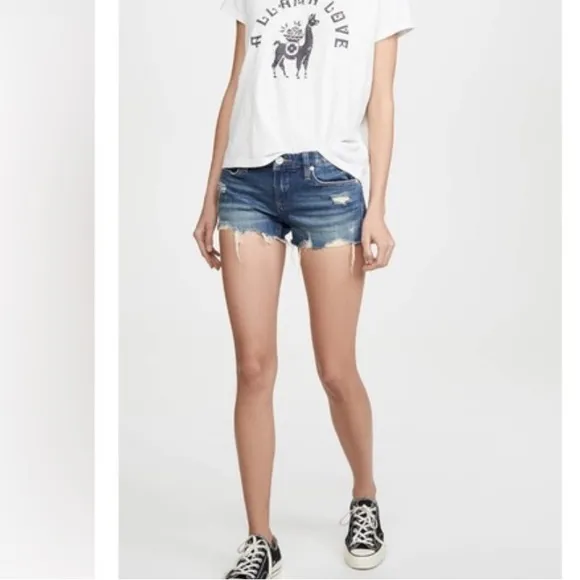 Blank nyc the Astor cut off shorts distressed NWT blue