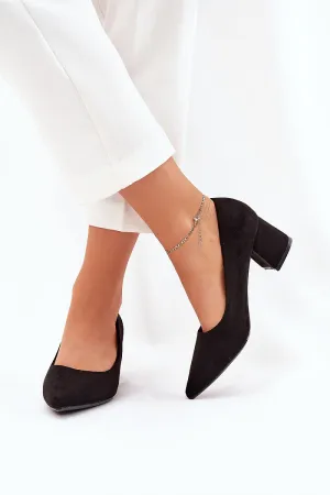 Block heel pumps
