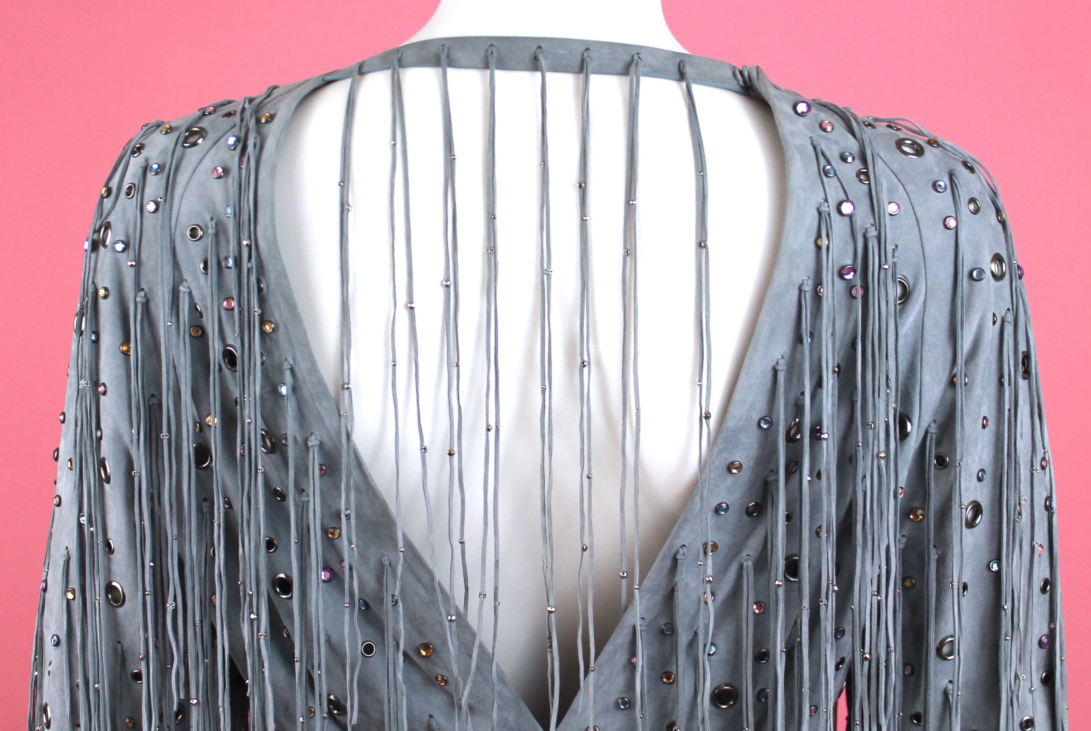Bottega Veneta Arctic Suede Fringe Dress, SS 18, Size 4