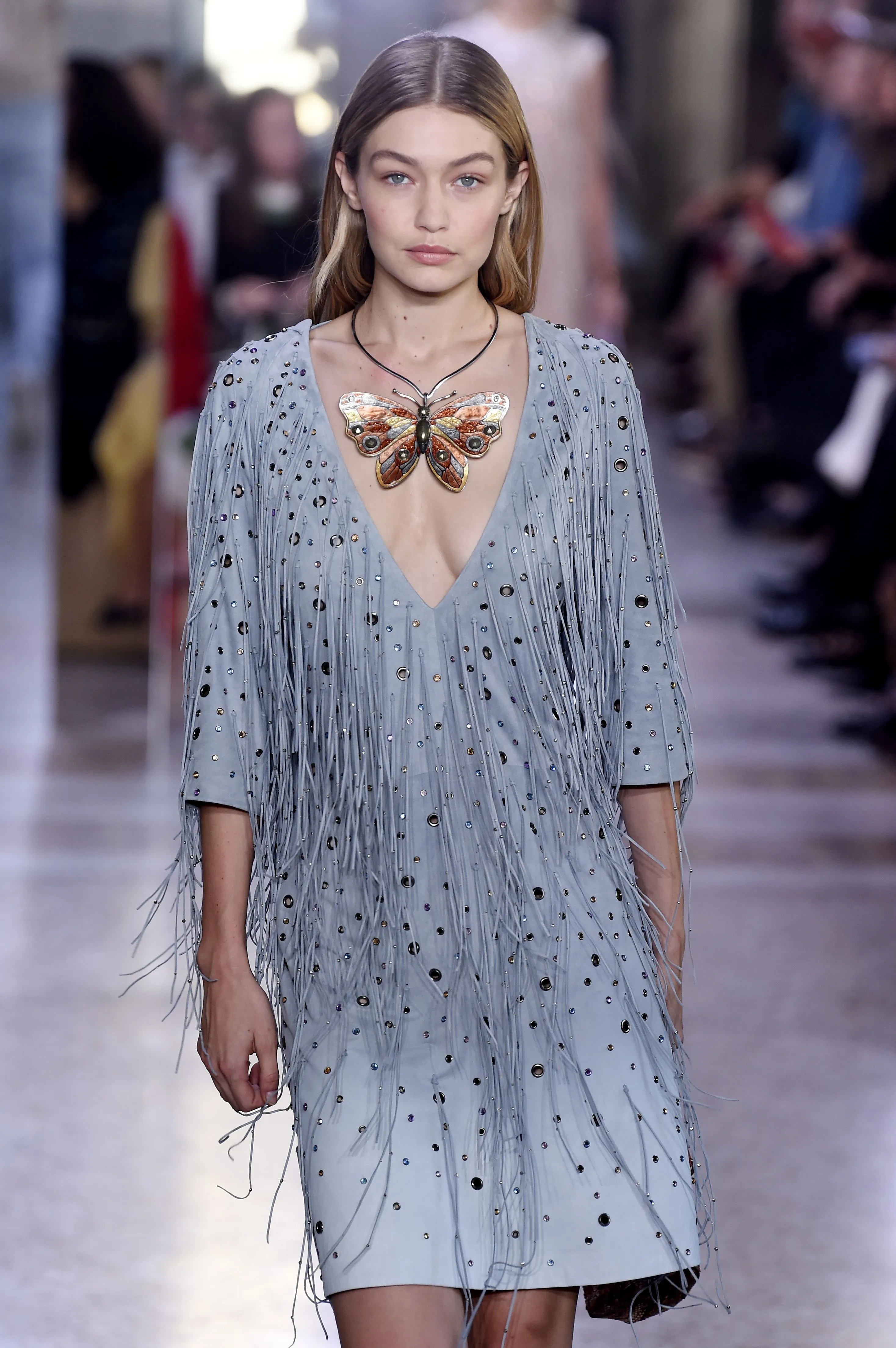 Bottega Veneta Arctic Suede Fringe Dress, SS 18, Size 4