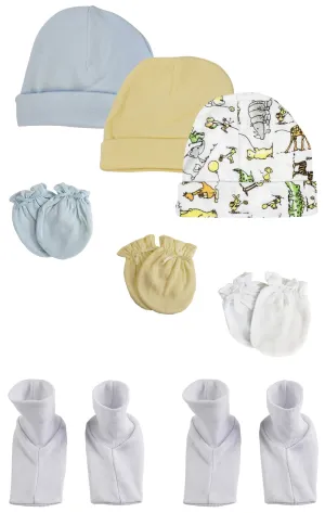 Boys Baby Caps, Booties and Mittens (Pack of 8) NC_0292