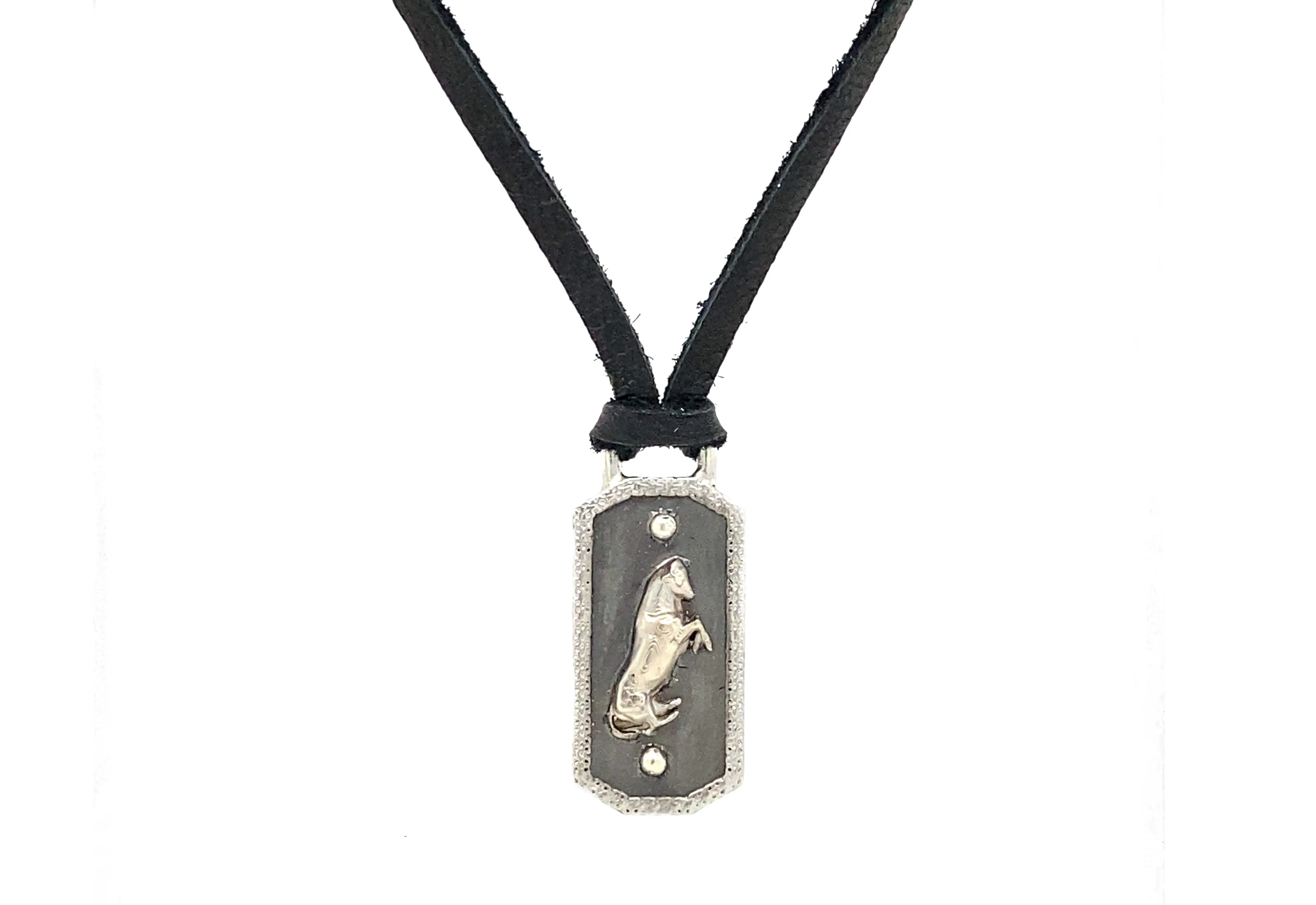Bull Shield Pendant Leather Necklace