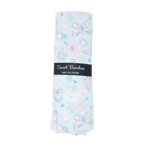 Butterfly Aqua Bamboo Swaddle