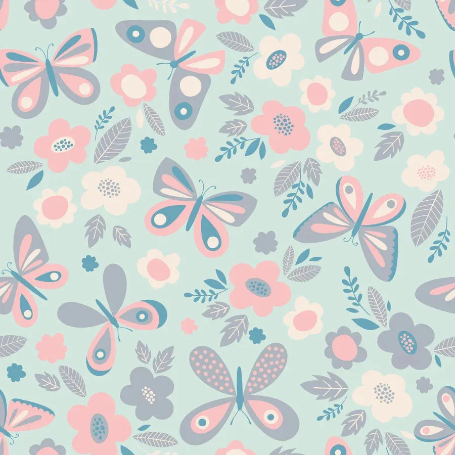 Butterfly Aqua Bamboo Swaddle