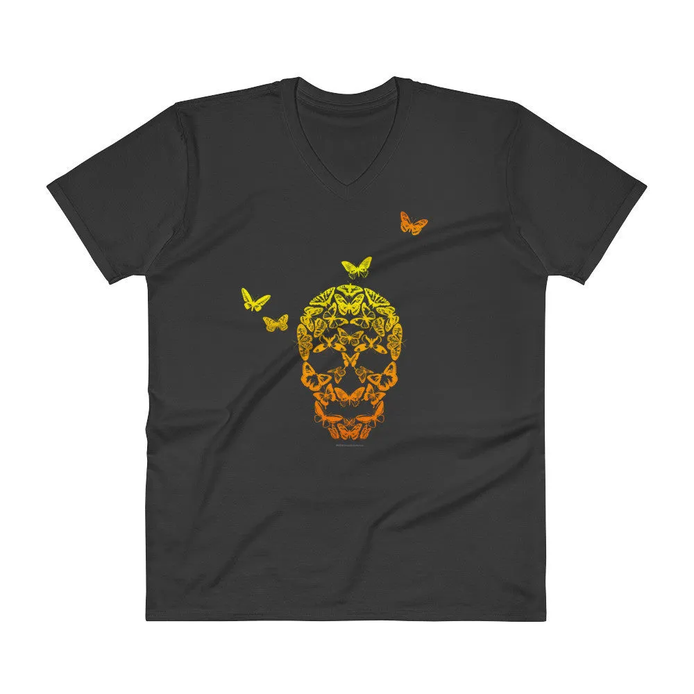 Butterfly Skull Mens' V-Neck T-Shirt