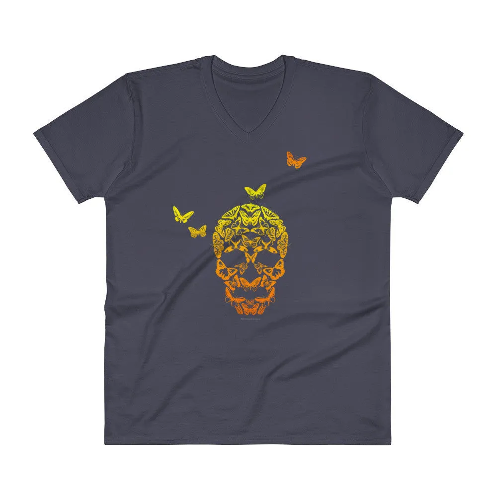 Butterfly Skull Mens' V-Neck T-Shirt