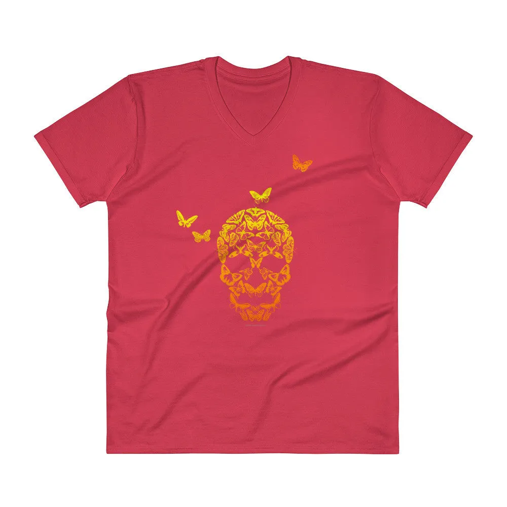 Butterfly Skull Mens' V-Neck T-Shirt
