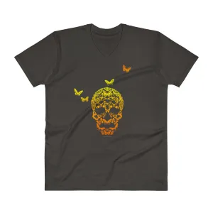 Butterfly Skull Mens' V-Neck T-Shirt