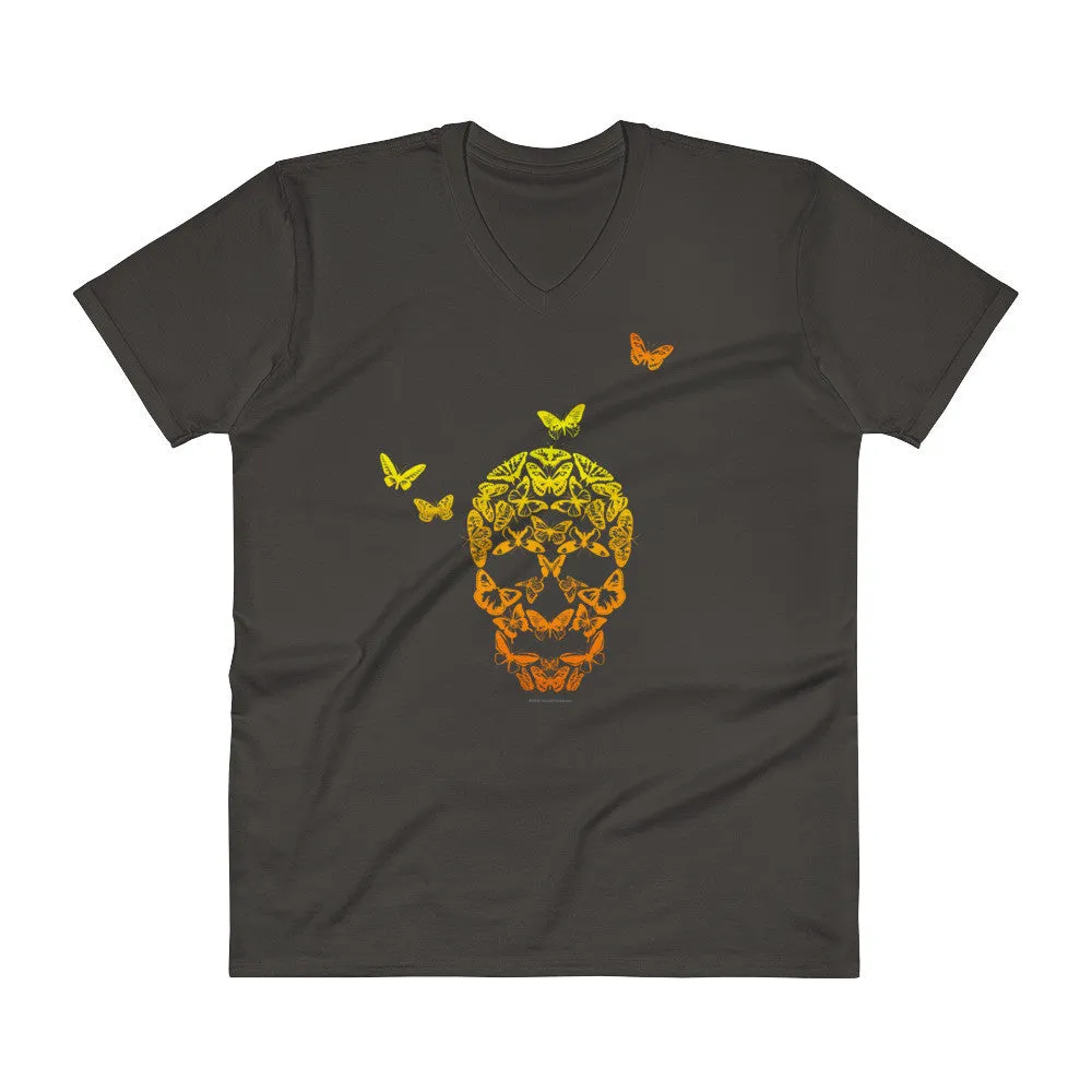 Butterfly Skull Mens' V-Neck T-Shirt