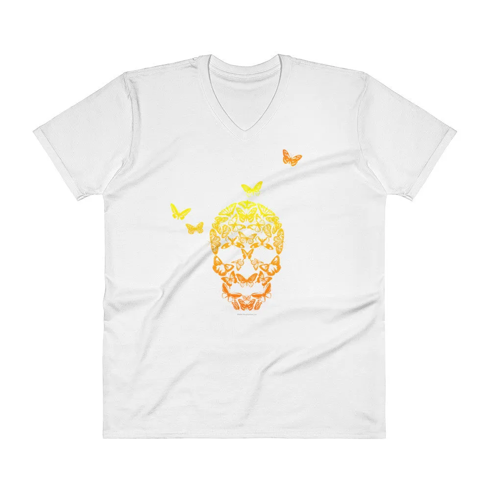 Butterfly Skull Mens' V-Neck T-Shirt