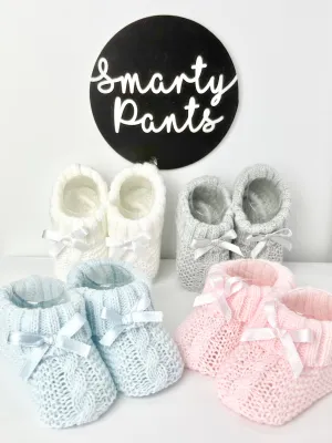 Cable Knit Baby Botties - 4 Colours