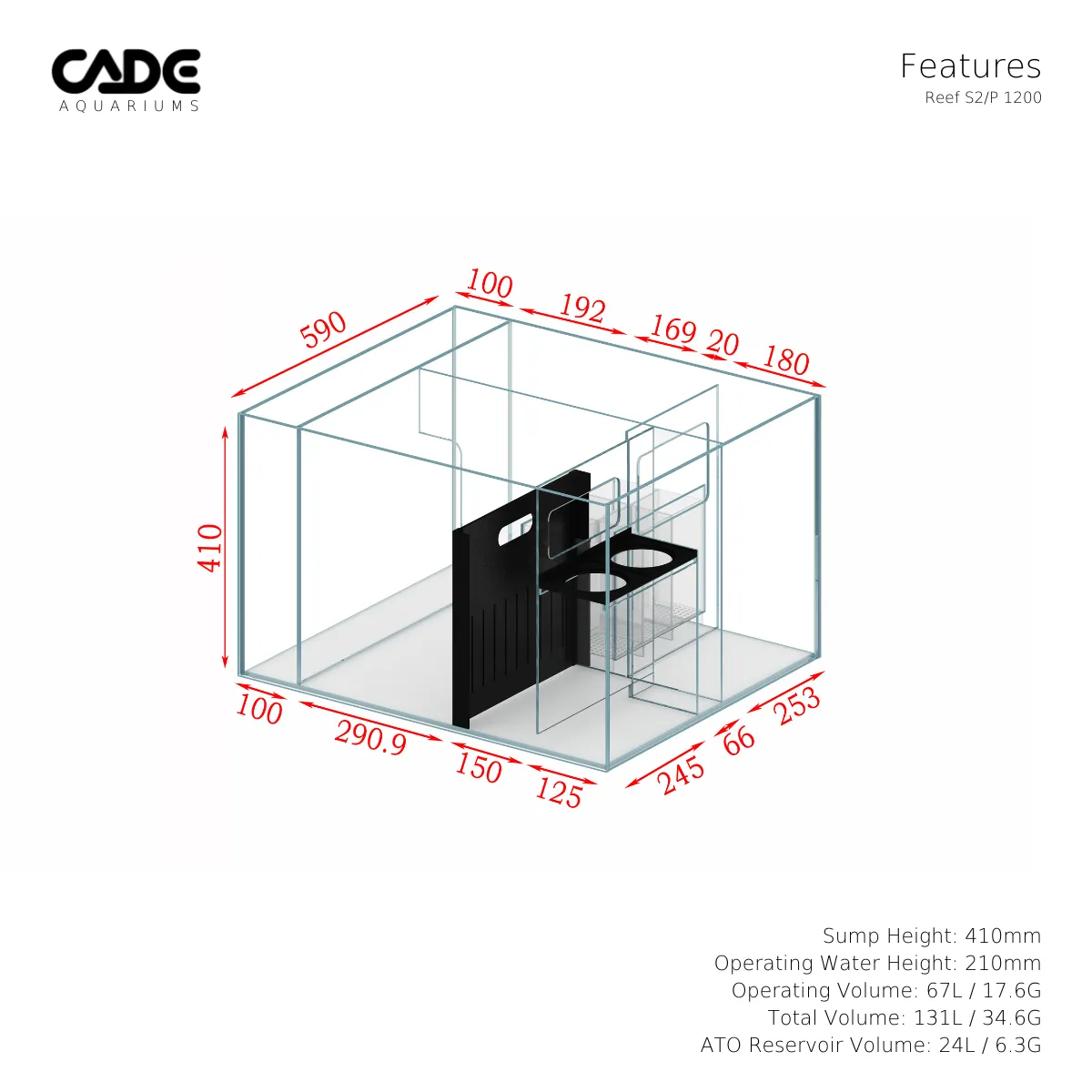 CADE Reef Peninsula S2 1200 (P1200) - White