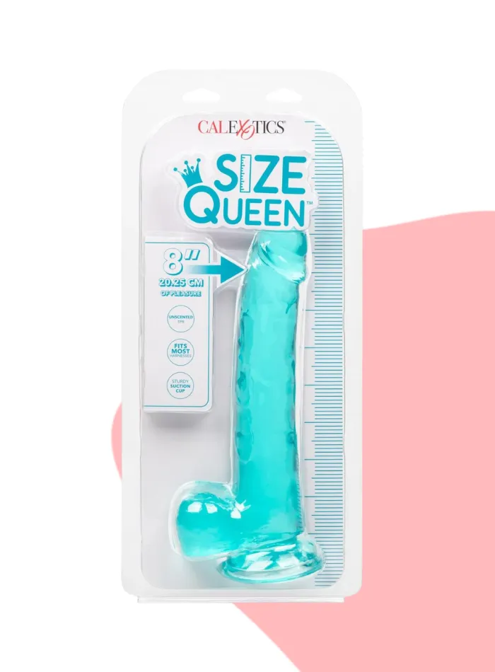 CaleXOtics SIZE QUEEN Flexible Dildo with Suction Cup and Balls