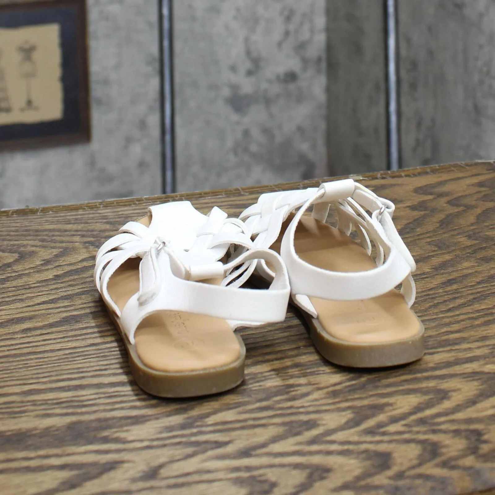 Cat & Jack Girls Toddler Woven Sandals 166cd3d45857c5 White 10T