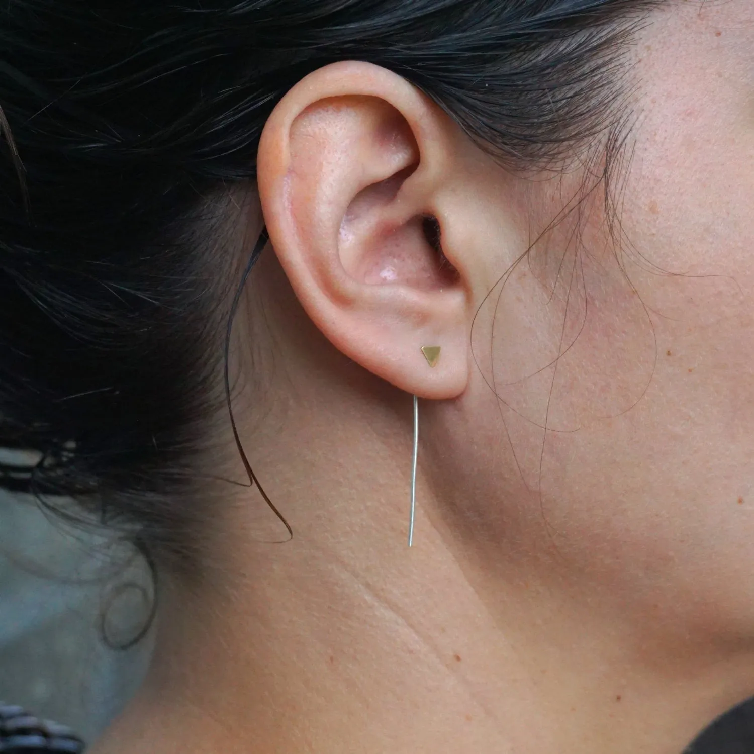 Chic Affordable Hand-Made Triangle Threader Earrings - 0148
