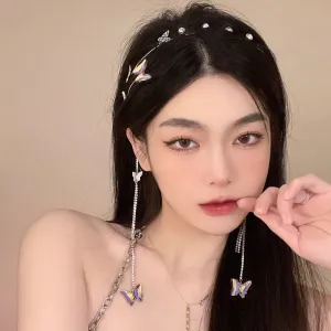 Chic Crystal Butterfly Tassel Hair Band