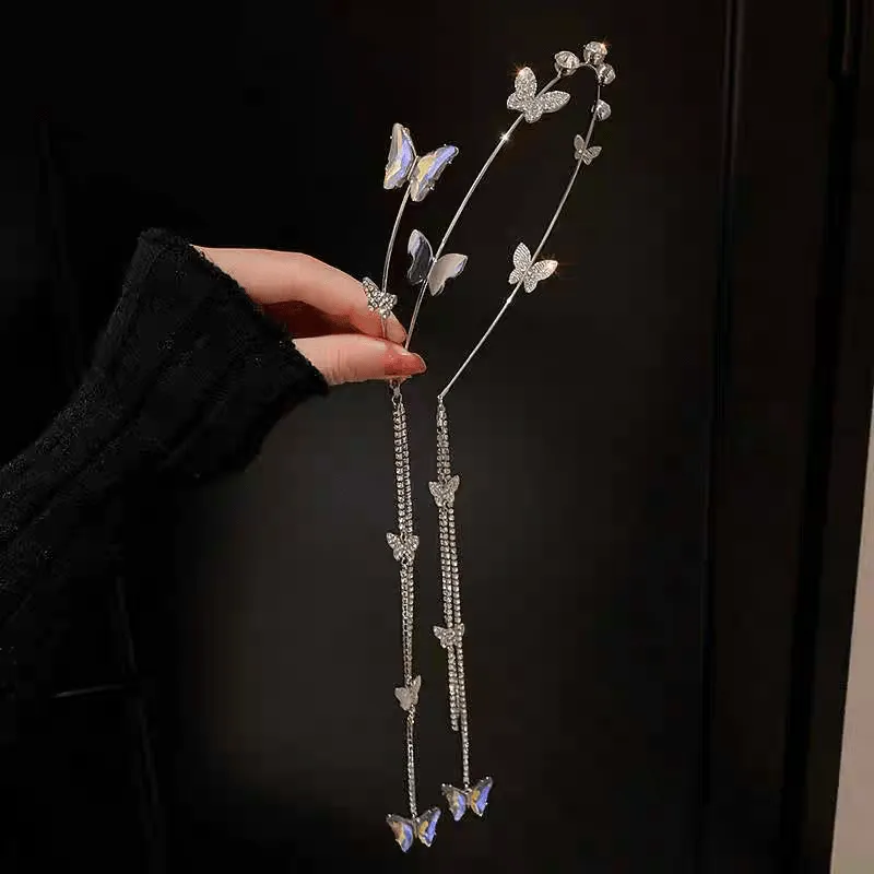Chic Crystal Butterfly Tassel Hair Band